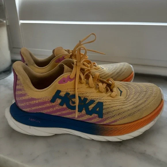 Hoka Mach 5 running Shoes in Yellow and Blue - Picture 1 of 7